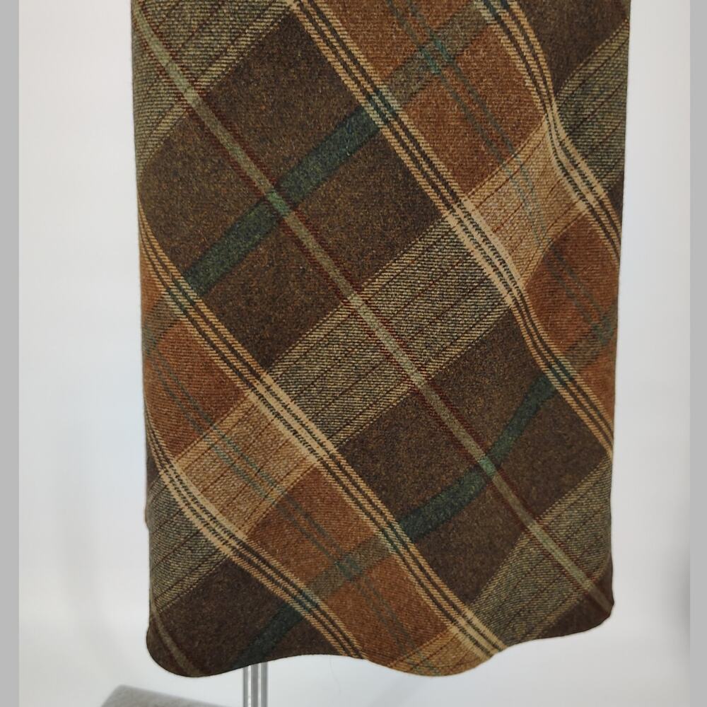 Lauren Ralph Lauren Wool Plaid Equestrian Buckle Midi Skirt Size 6 - Picture 15 of 16